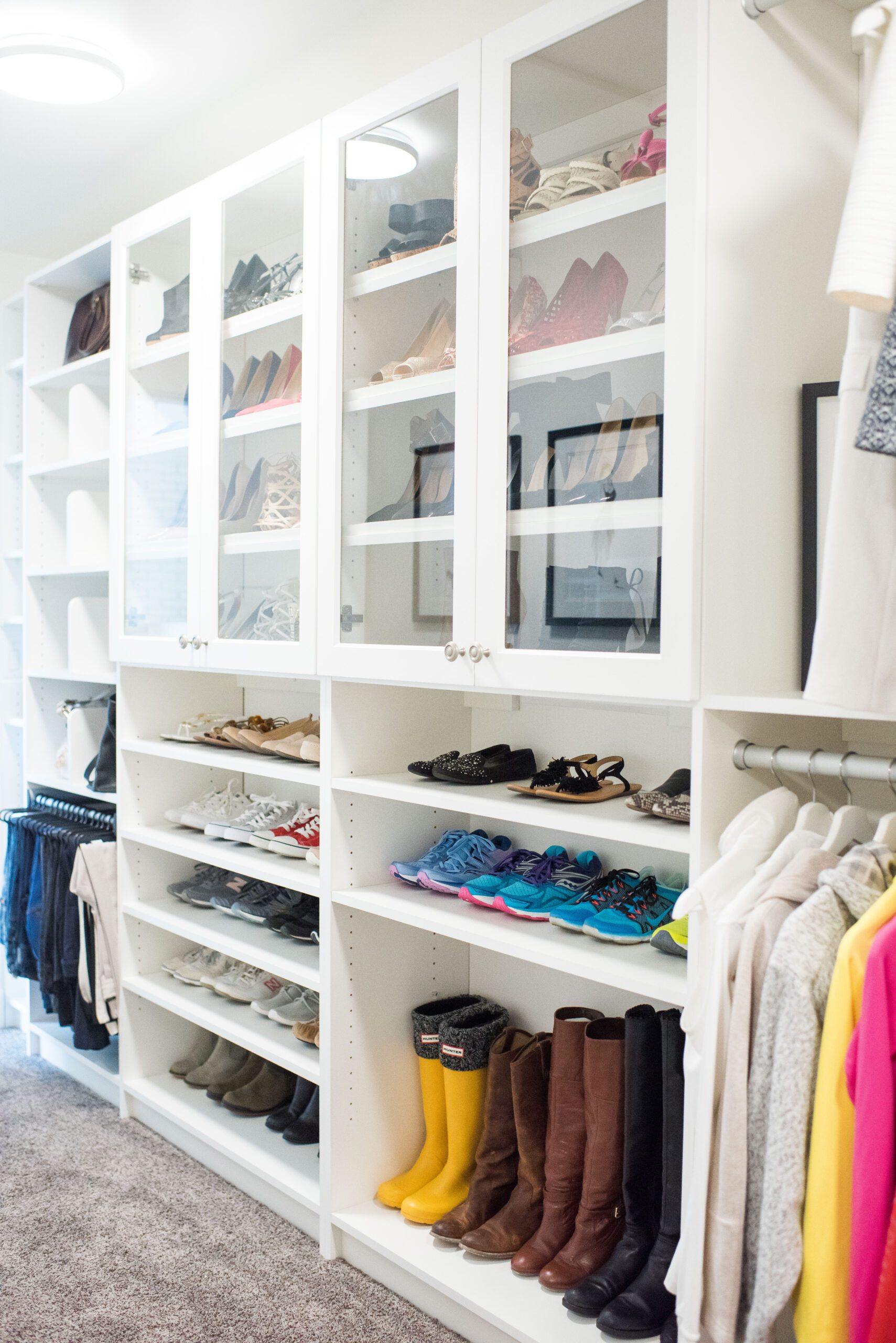 Walk-in closets with glass front