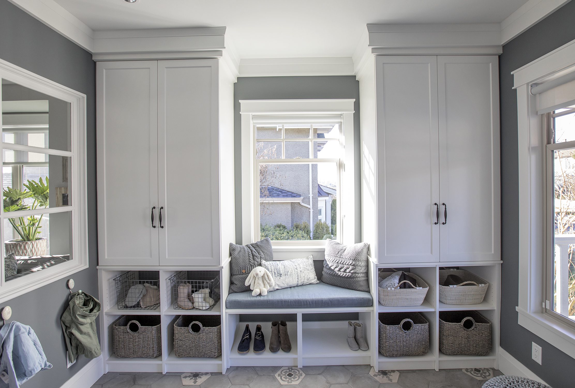 mudroom with bench