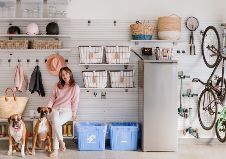 Jillian Harris in her garage