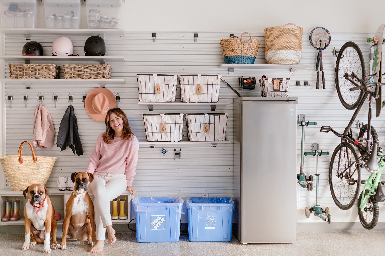 Jillian Harris in her garage